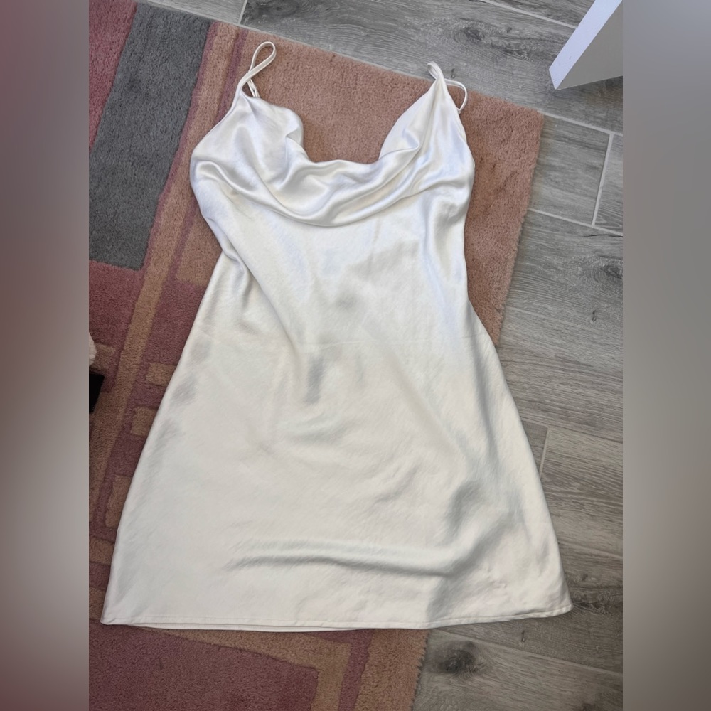 Viral White Silk Dress